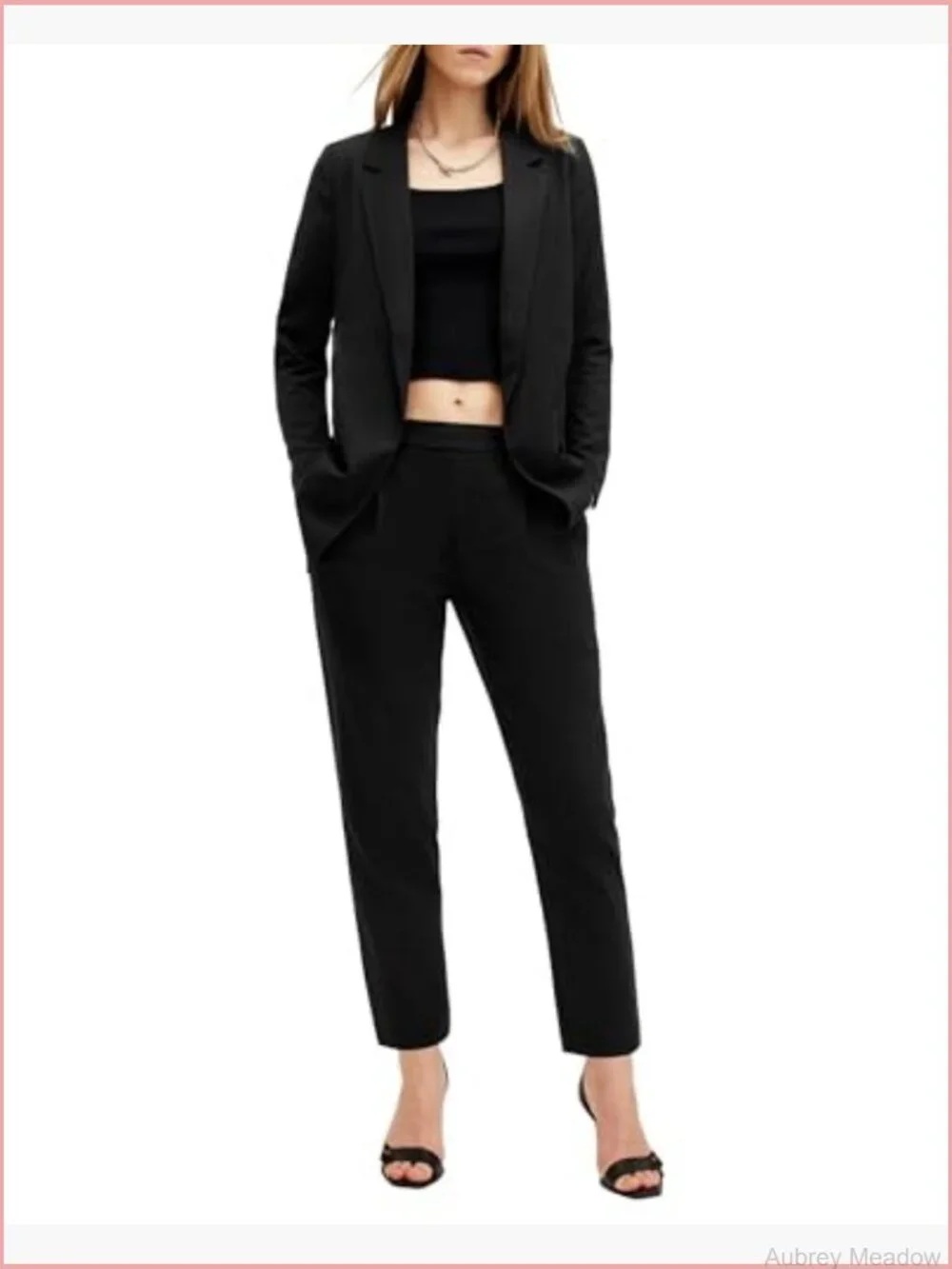 Tailored Blazer with Notch Lapels and Flap Pockets